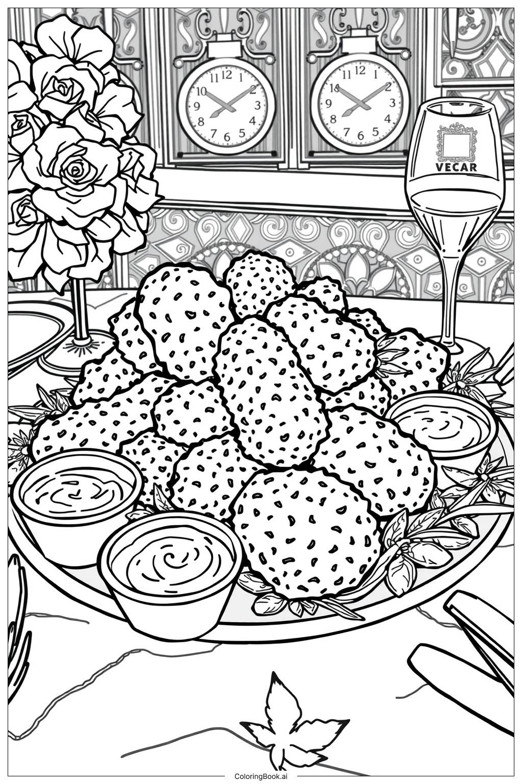  Chicken Nuggets Coloring Page 