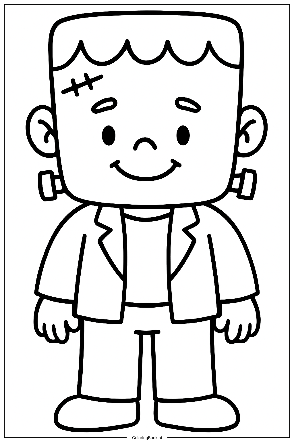  Ein Cartoon Frankenstein Ausmalseite 