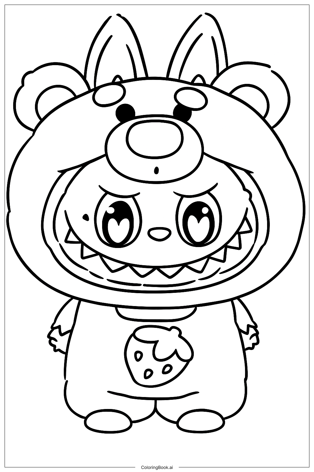  拉布布穿熊 costume填色页 
