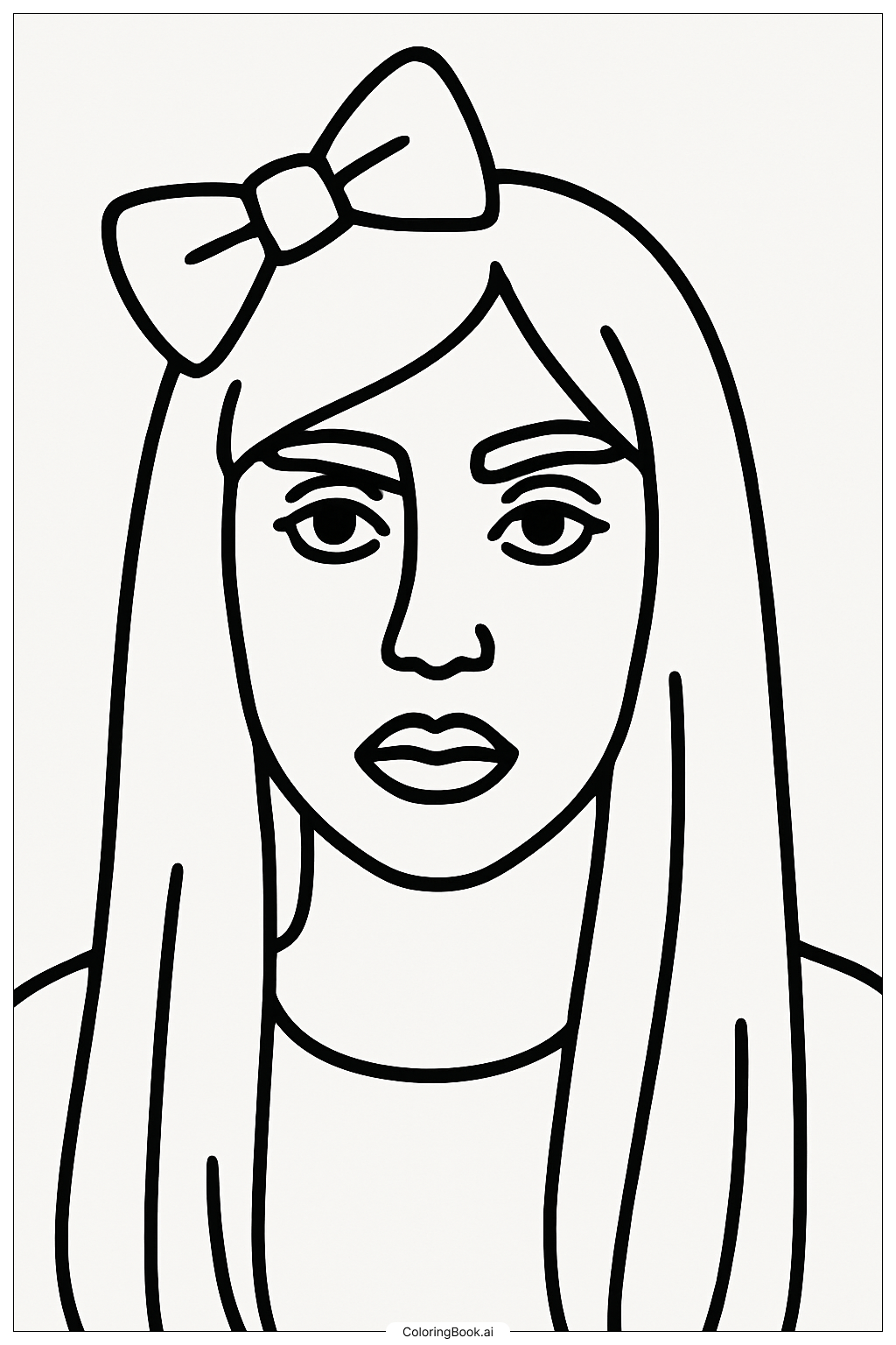  Lady Gaga Headshot Portrait Coloring Page 