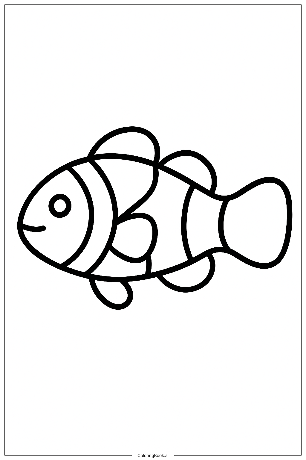  One Clownfish Under The Sea Coloring Page 