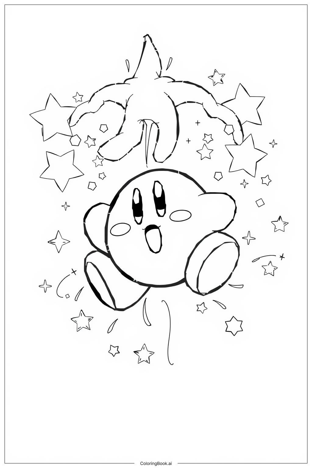  Kirby discovering new powers-2 Coloring Page 