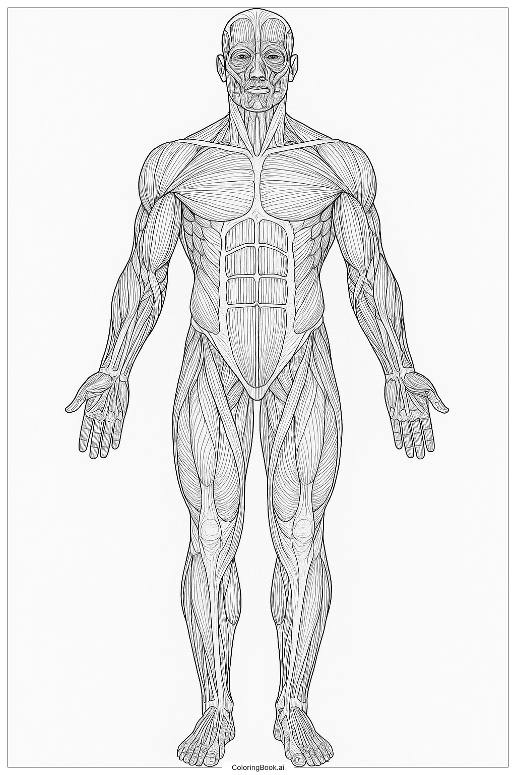 人体系统解剖图填色页（免费PDF&PNG 可打印）