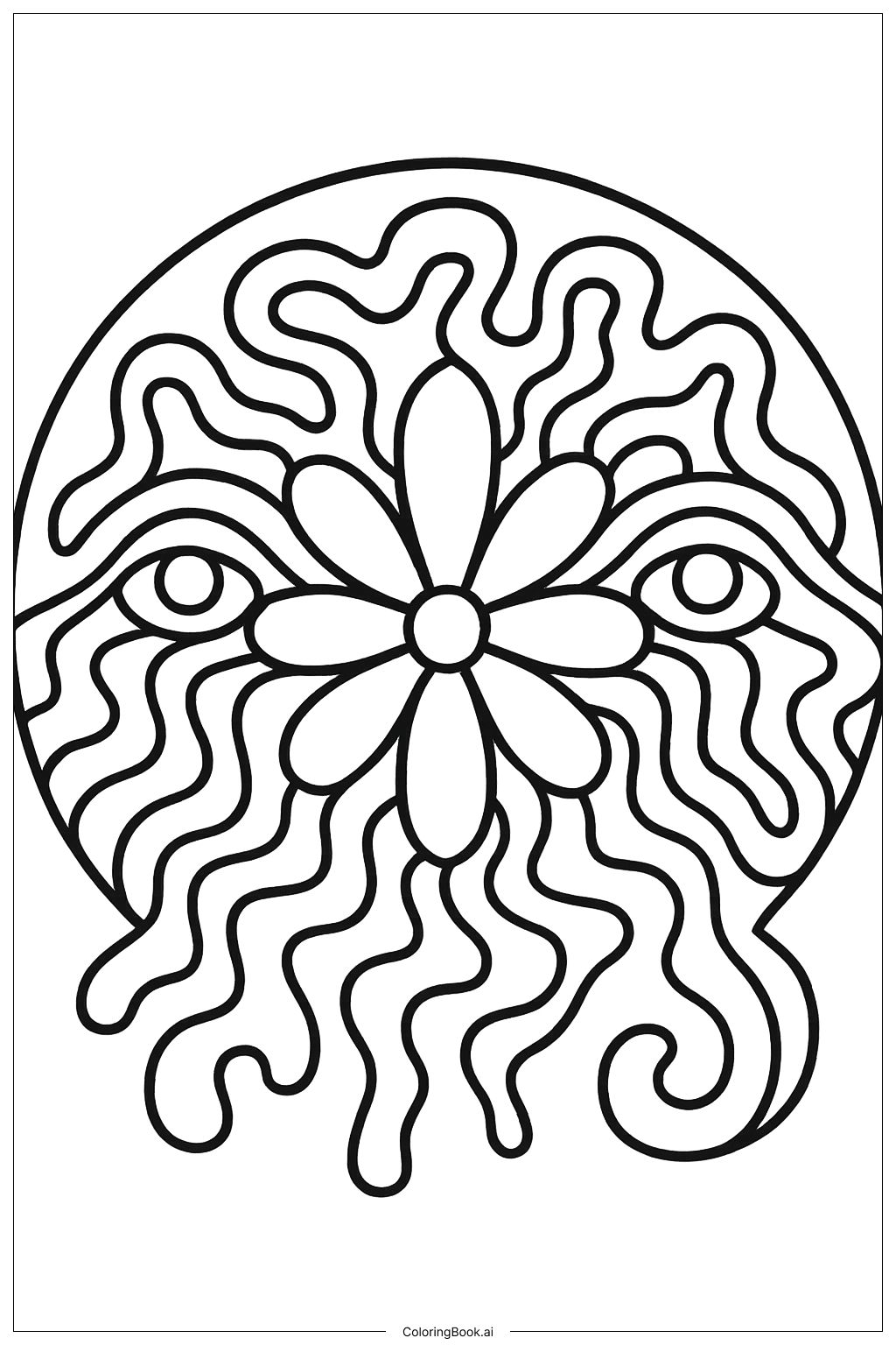  Trang tô màu Một Mandala Ảo Diệu Cơ Bản 