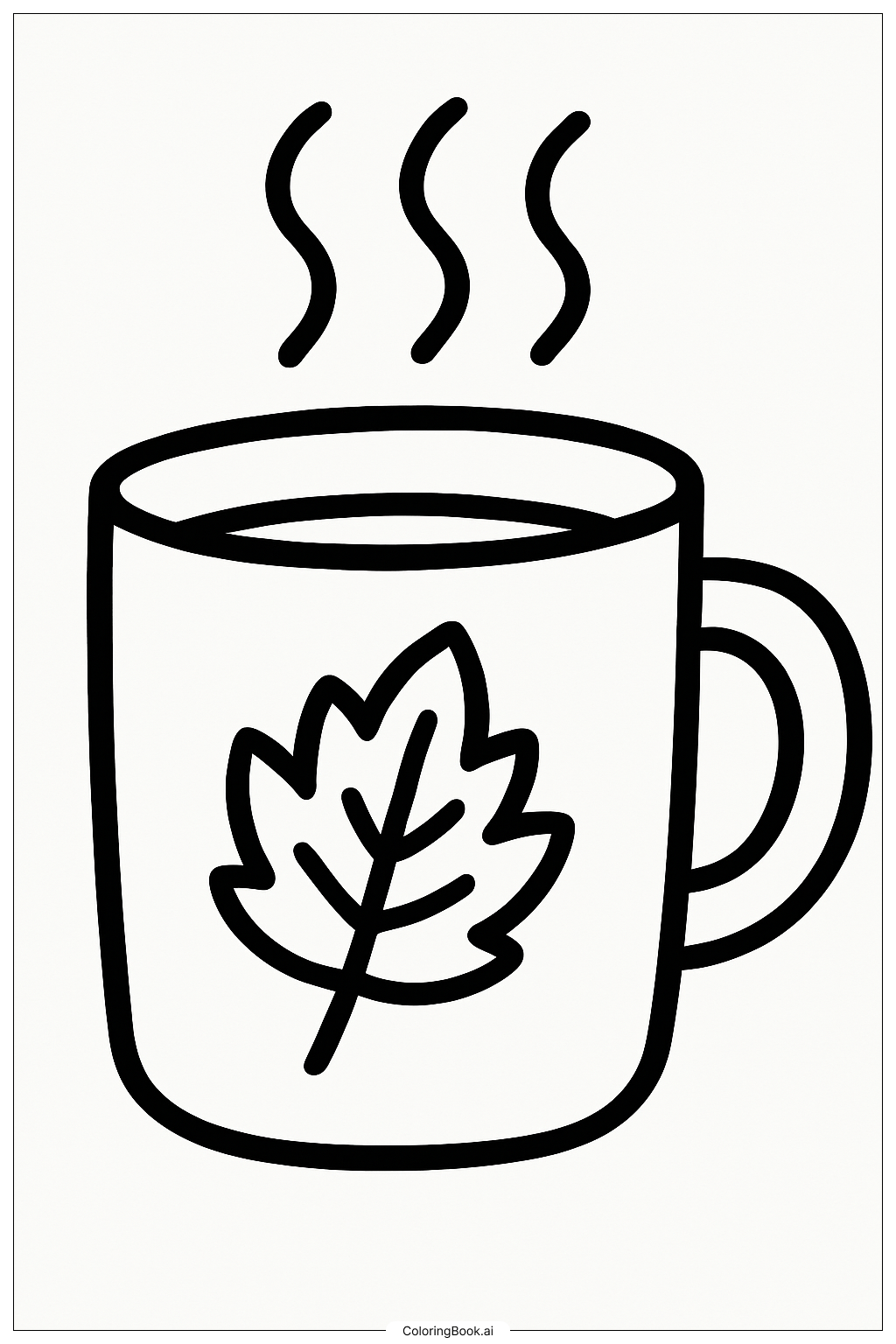  Gemütliche Herbst-Tasse Ausmalseite 