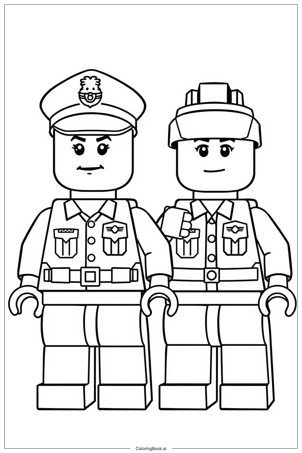  Lego Police Officers at Work Coloring Page 