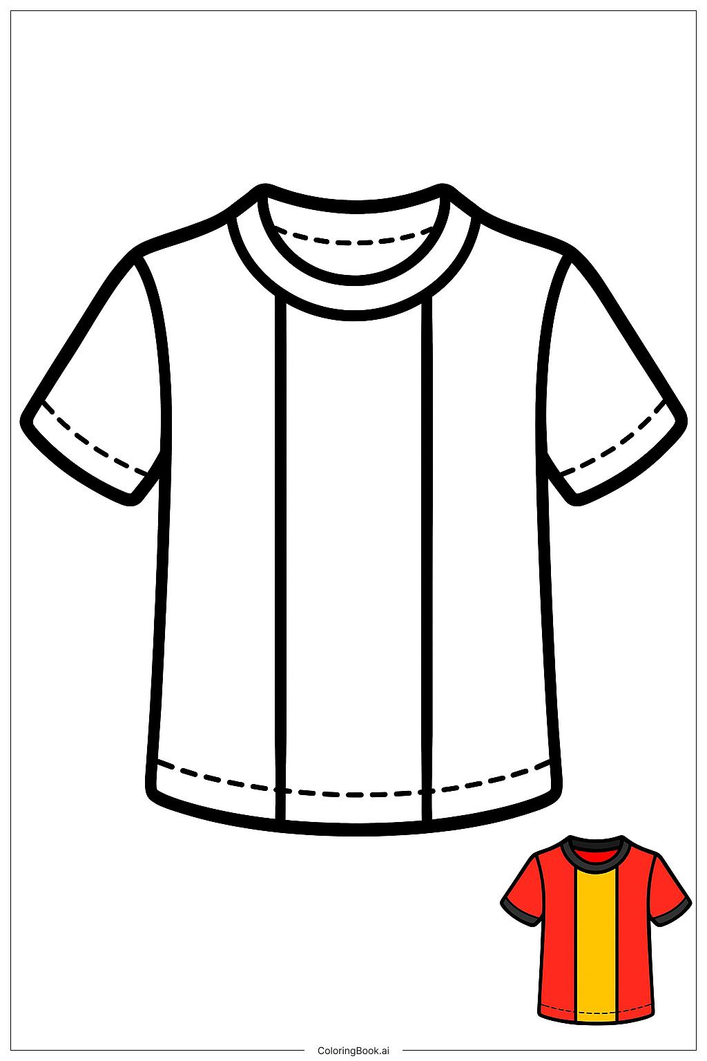  Page de coloriage Maillot de football à rayures 