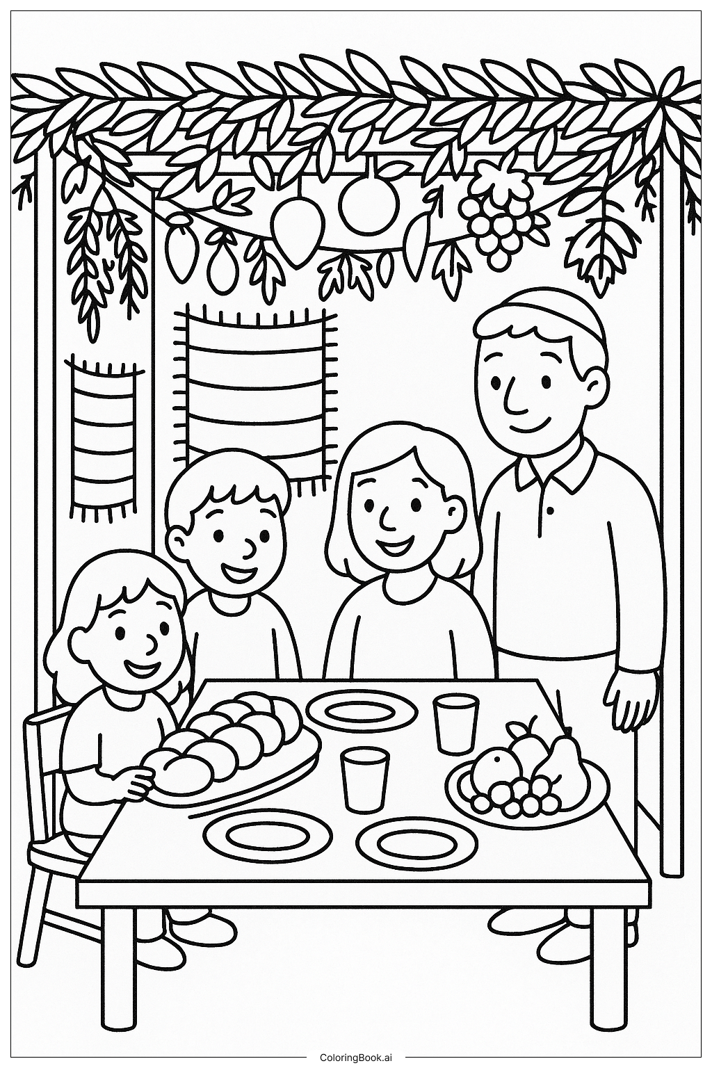  スコットのスッカでの食事の塗り絵ページ 
