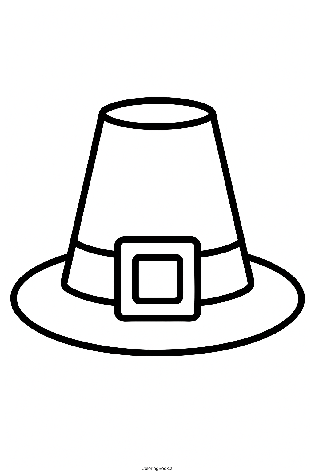  Página para colorear de Un Sombrero de Peregrino para Acción de Gracias 
