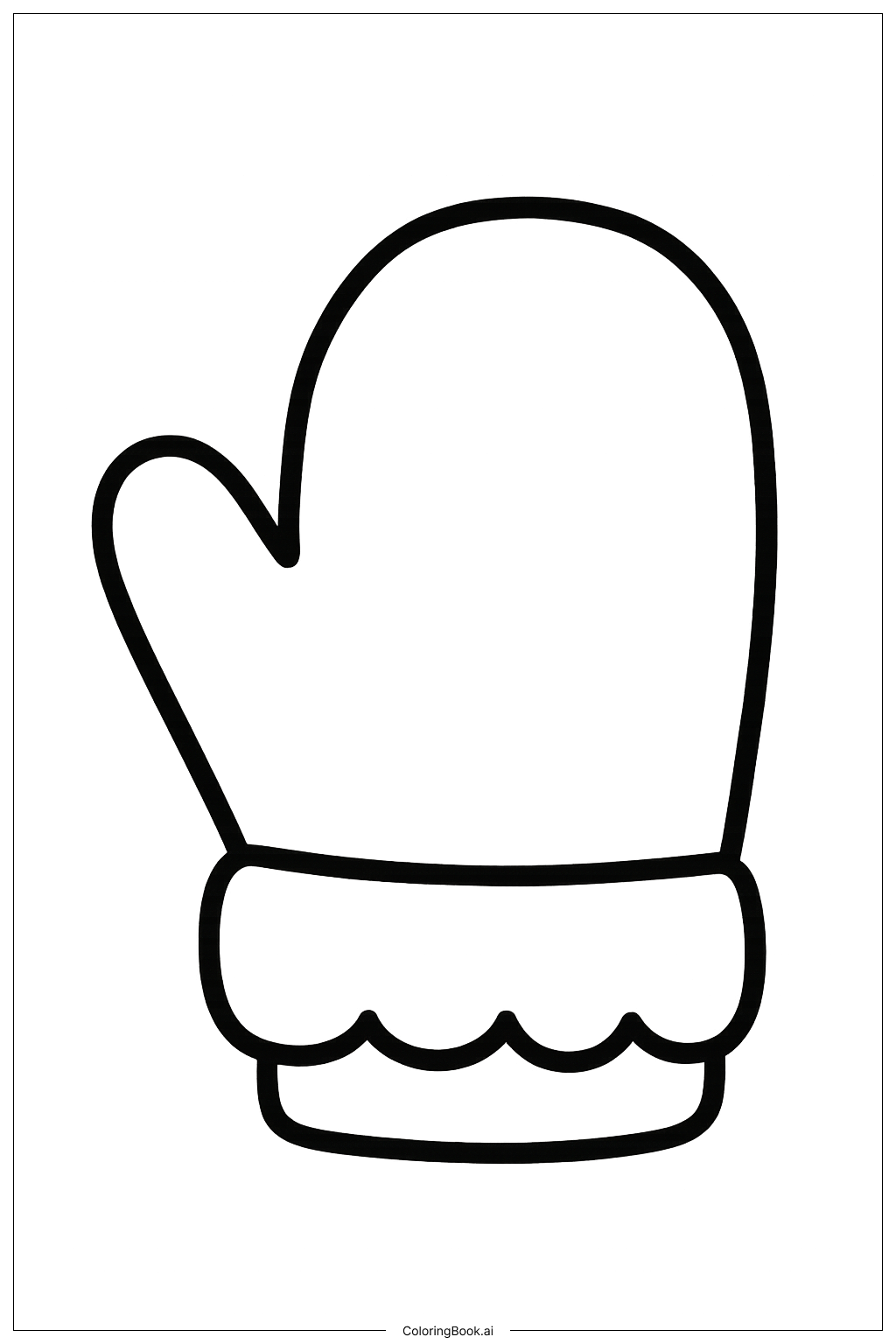 Small Child's Mitten Coloring Page