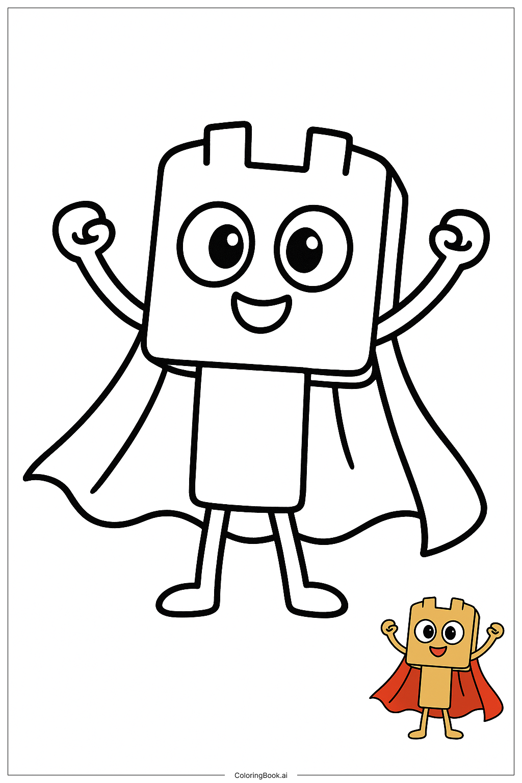  Sticky Lankybox Wearing Superhero Cape Coloring Page 