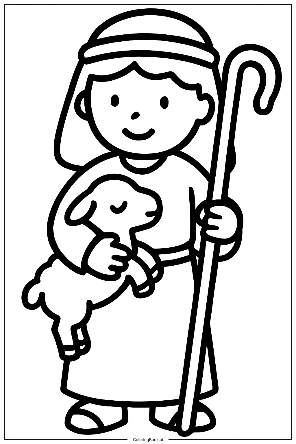  Hirtenjunge an der Krippe Ausmalseite 