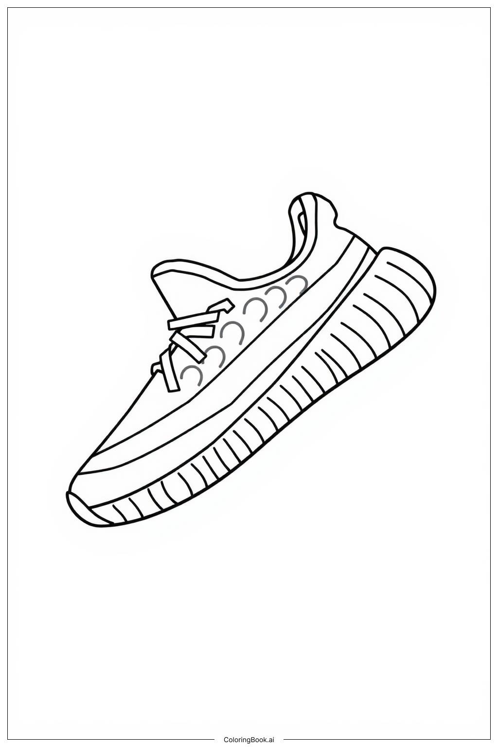  Página para colorir de Tênis Yeezy com Padrões Únicos 