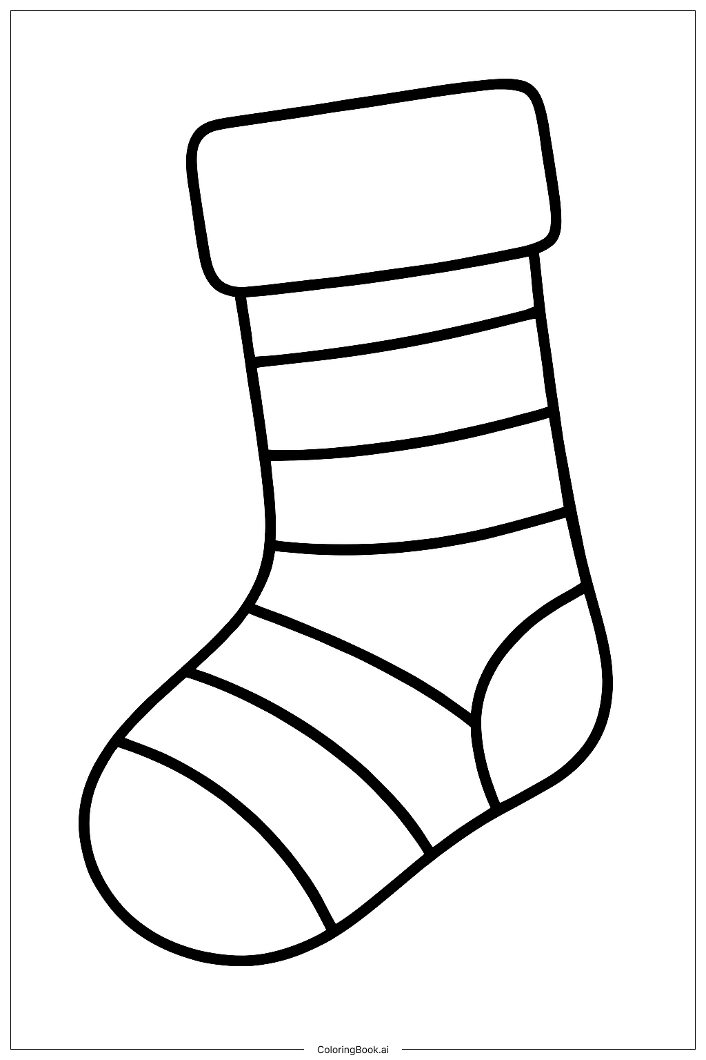  Striped Knit Stocking填色页 