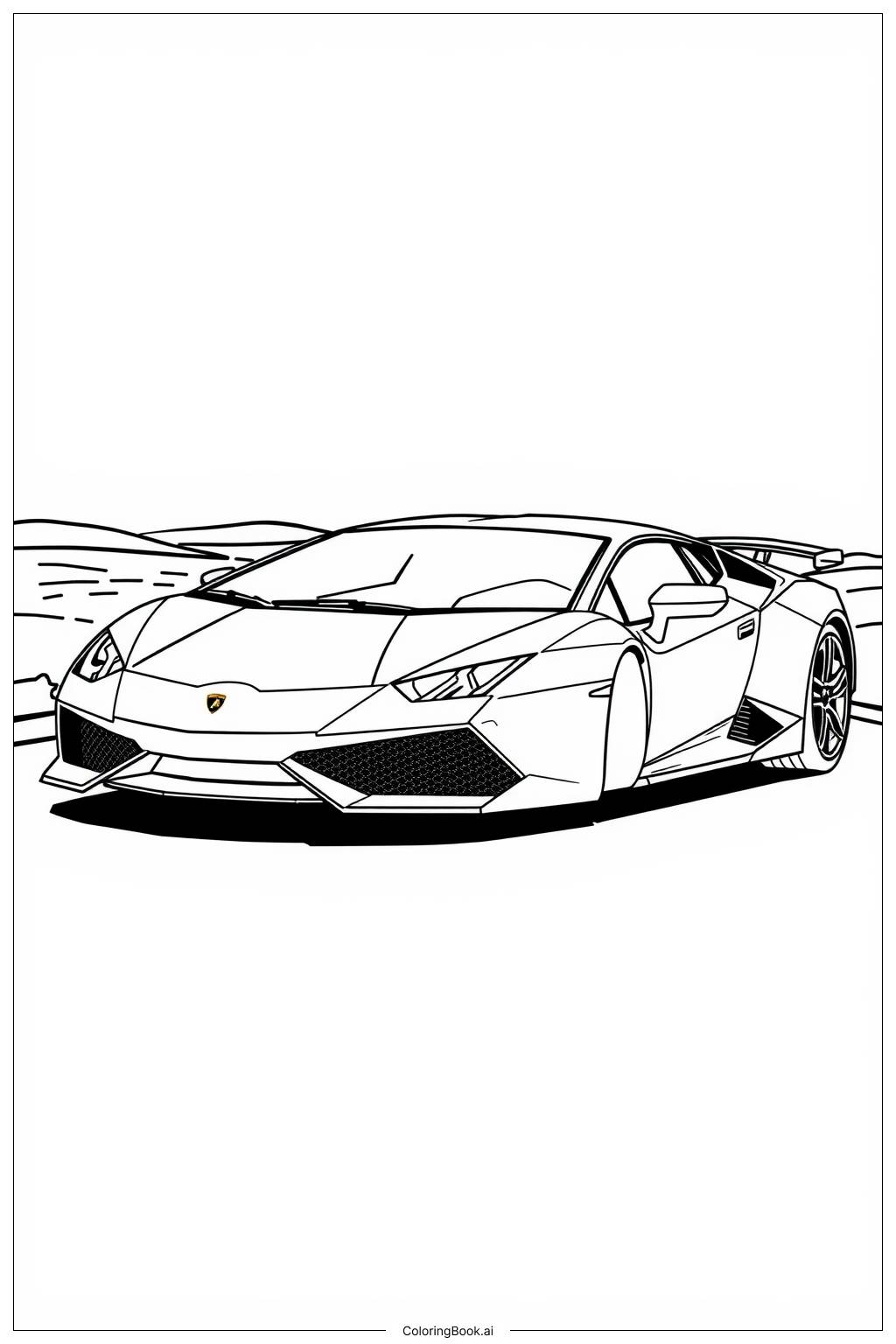  Lamborghini Basic Outline-2 Coloring Page 