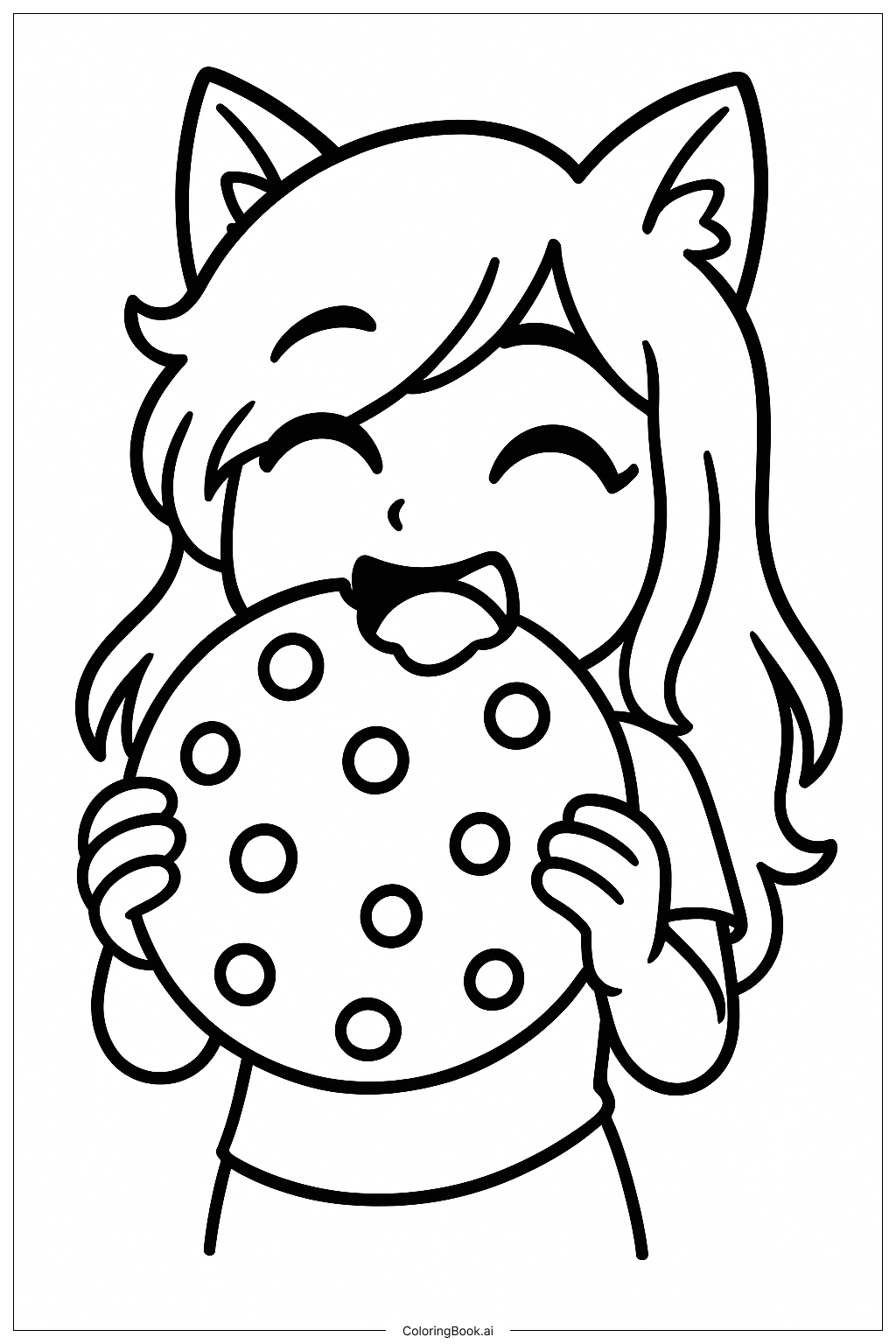 Aphmau Eating A Giant Cookie Coloring Page 