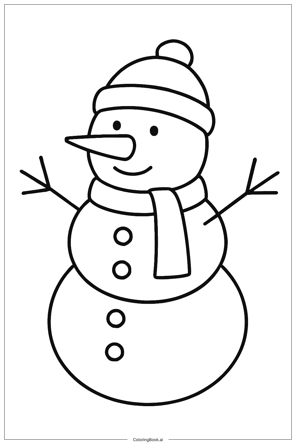  조용한 눈 오는 날 풍경 색칠공부 페이지 