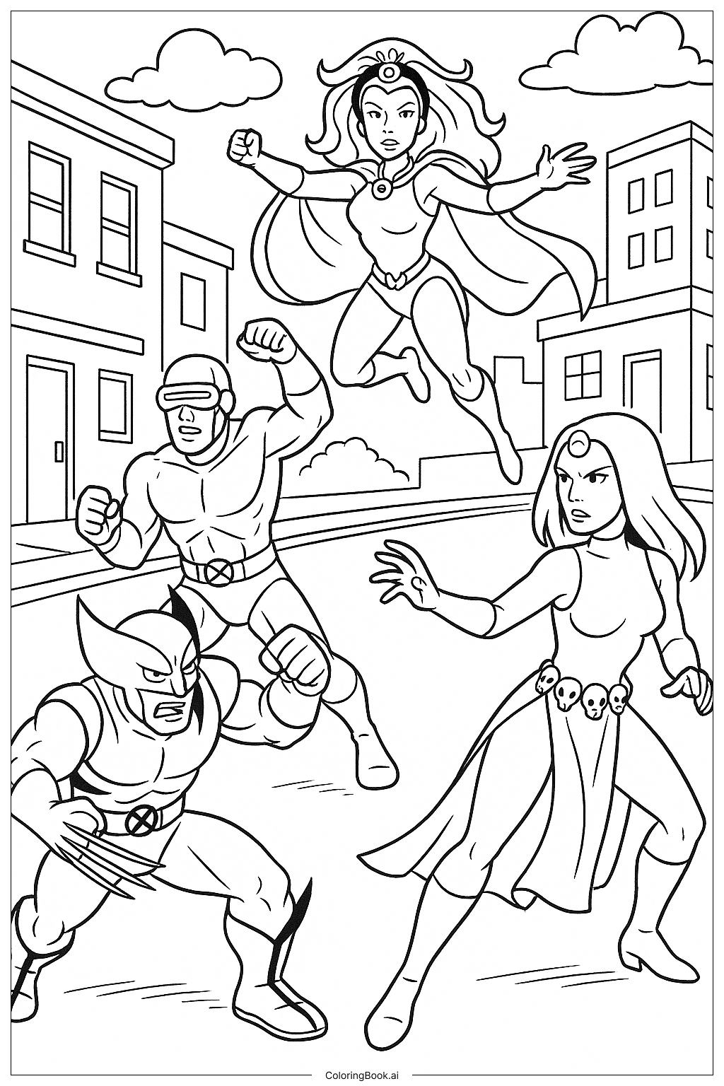 X-Men Versus Mystique Coloring Page