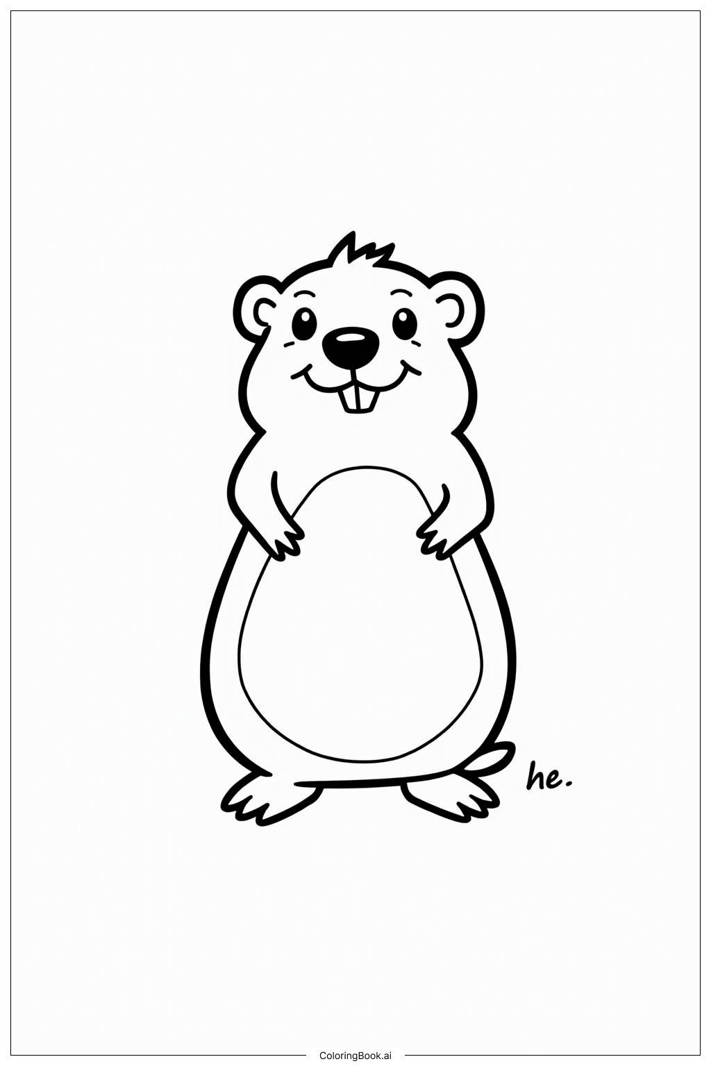  Ground Hog Shadow on Groundhogs Day Coloring Page 