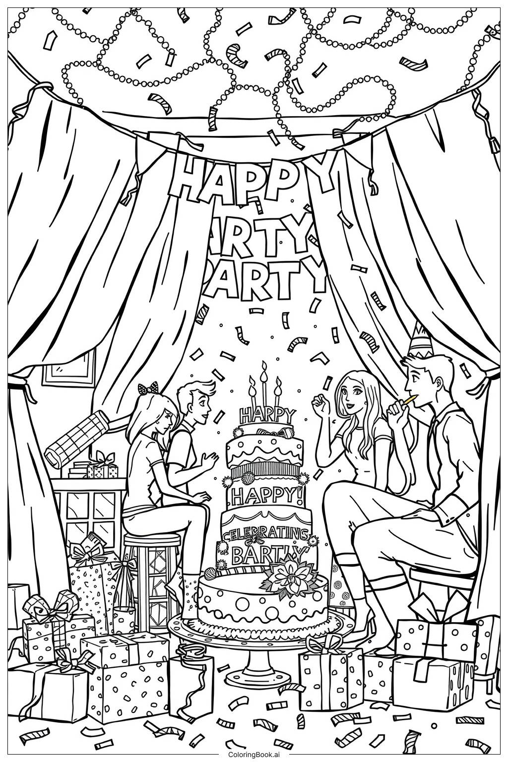  Surprise Party Moment-2 Coloring Page 