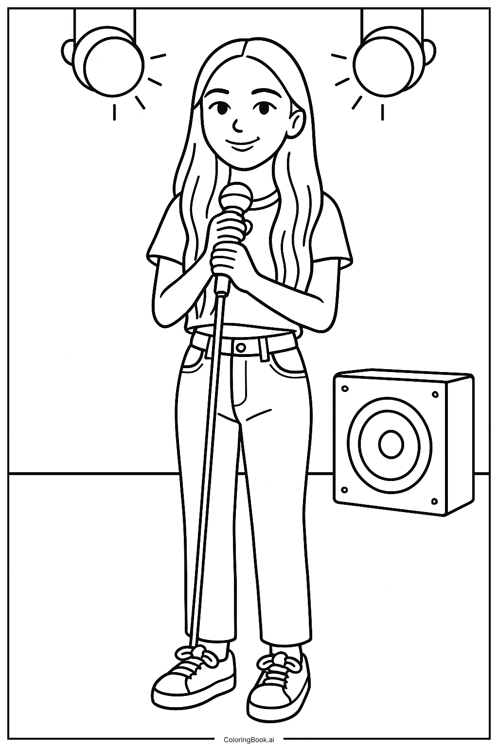  Olivia Rodrigo On A Music Video Set Coloring Page 