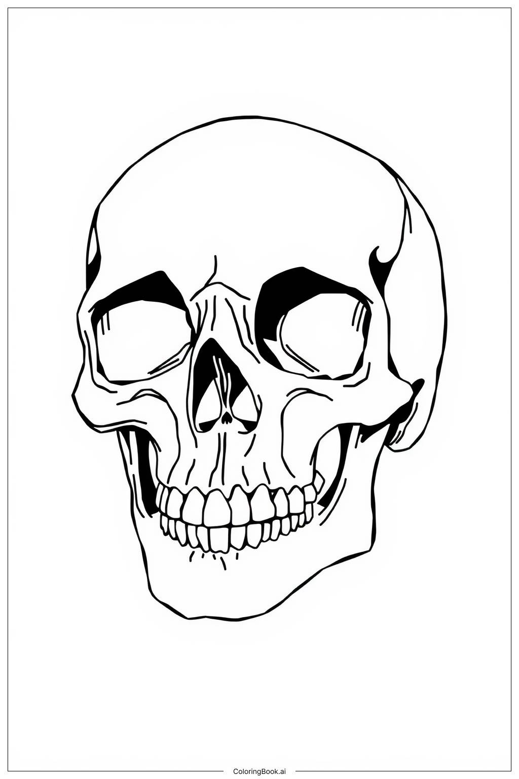  Skeletonkopf basic-2 Ausmalseite 