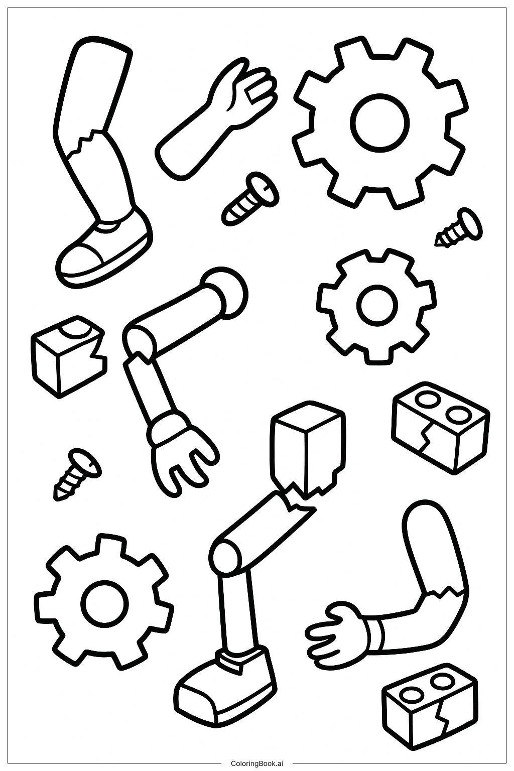  Poppy Playtime Broken Toy Pieces Collection Coloring Page 