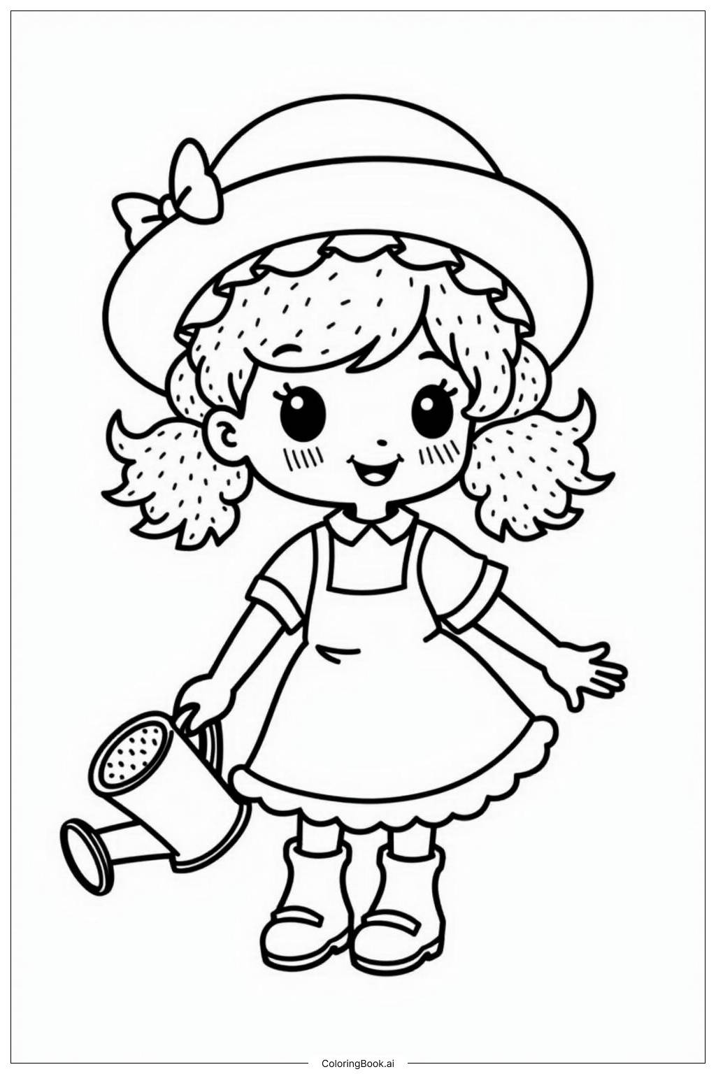  Página para colorear de Las Aventuras en el Jardín de Strawberry Shortcake Berry Bitty 