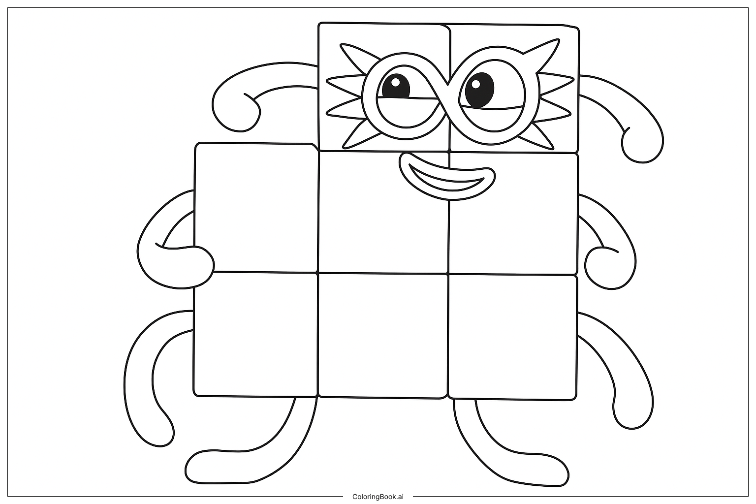 Página para colorir de Oito
