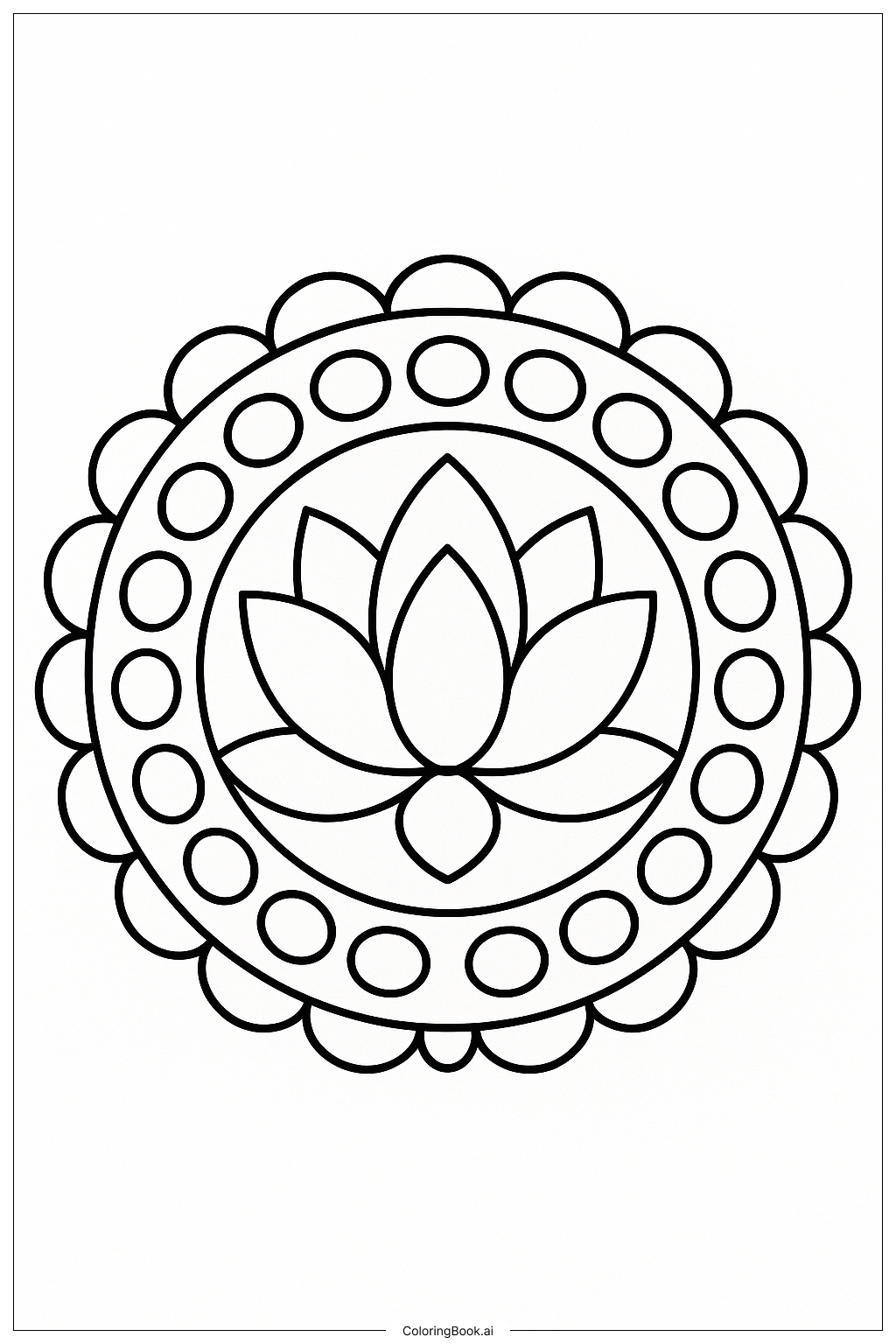  正念蓮花曼陀羅著色頁 