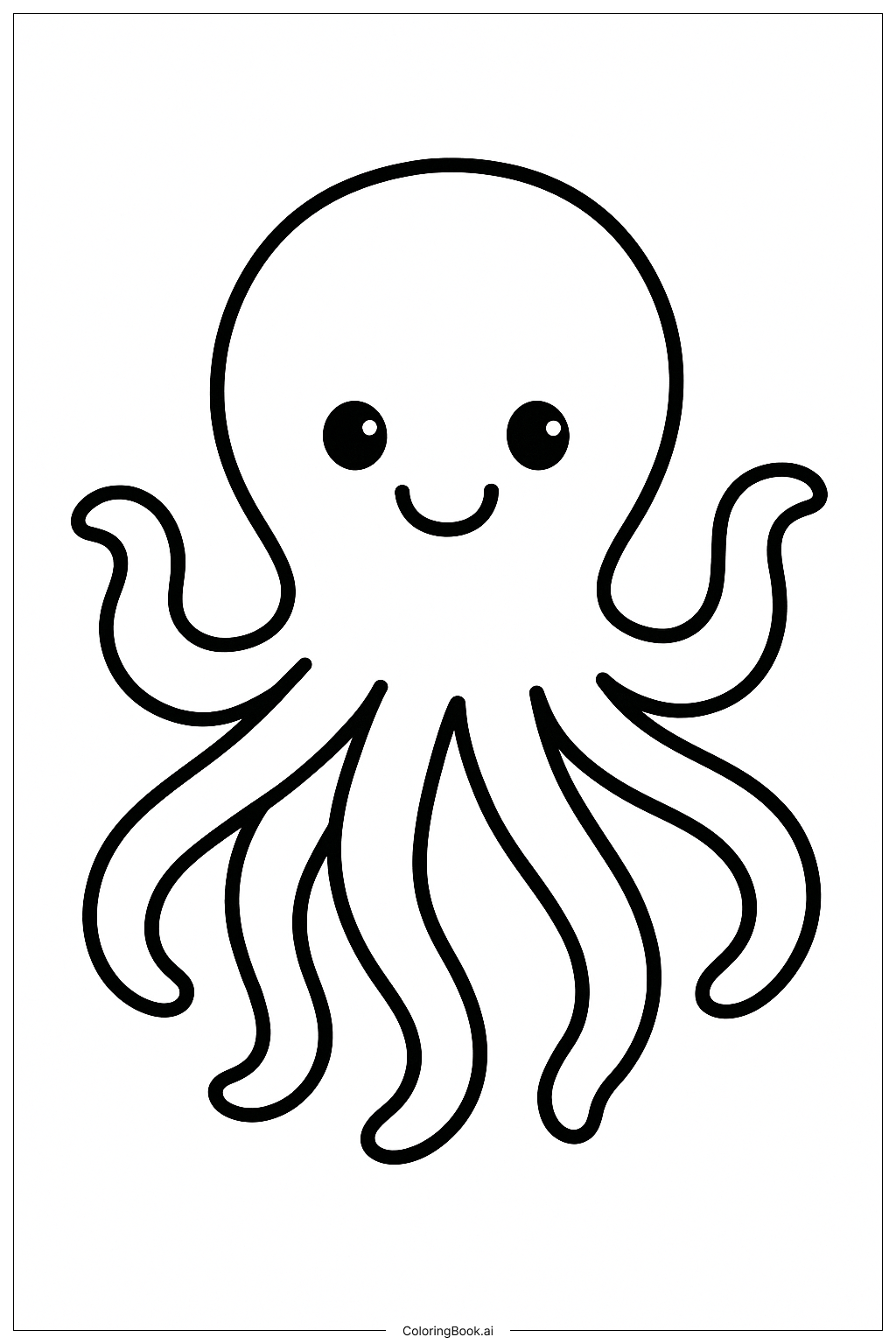  Playful Octopus Under The Sea Coloring Page 