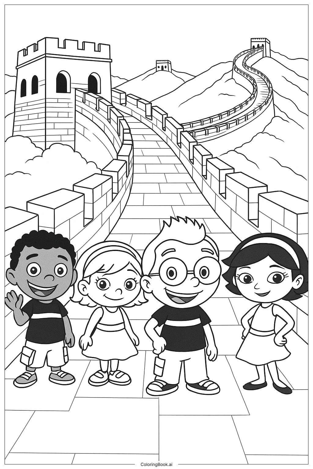  Little Einsteins On The Great Wall Of China Coloring Page 
