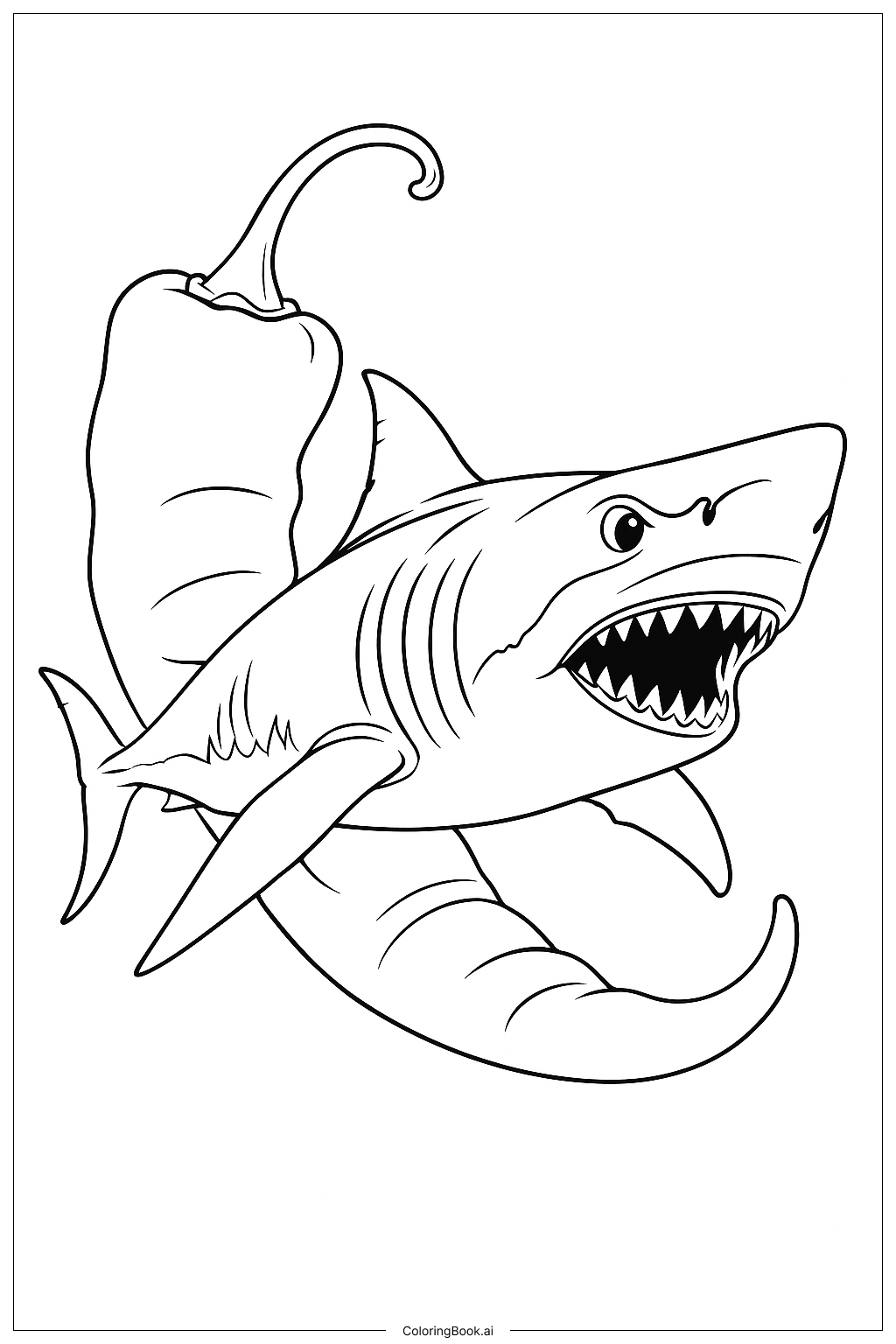  Tralalero Tralala vs Pepper Coloring Page 