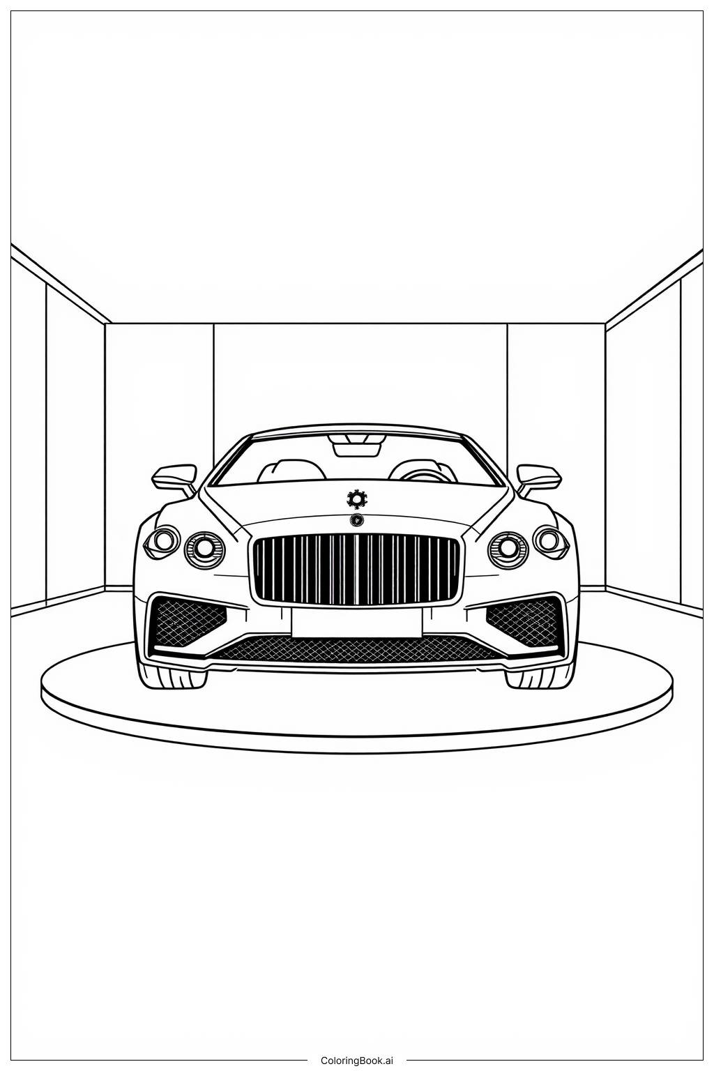  Luxury Cars Showroom Display Coloring Page 