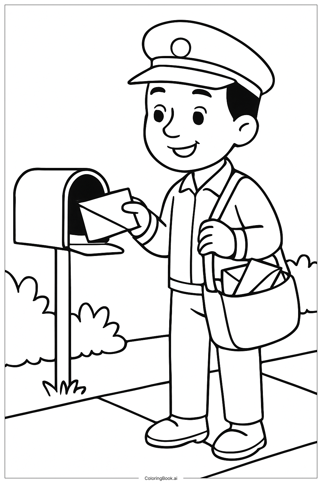  Trang tô màu Người Giao Thư Làm Việc Cộng Đồng 