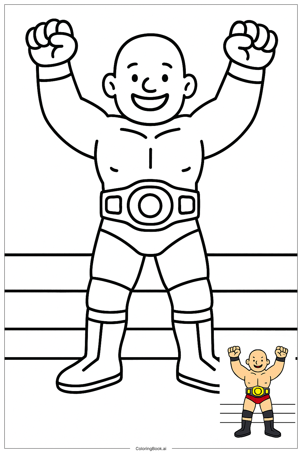 WWE 摔角手勝利姿勢著色頁