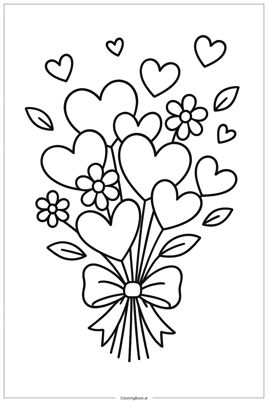 A Beautiful Bouquet Of Hearts and Flowers