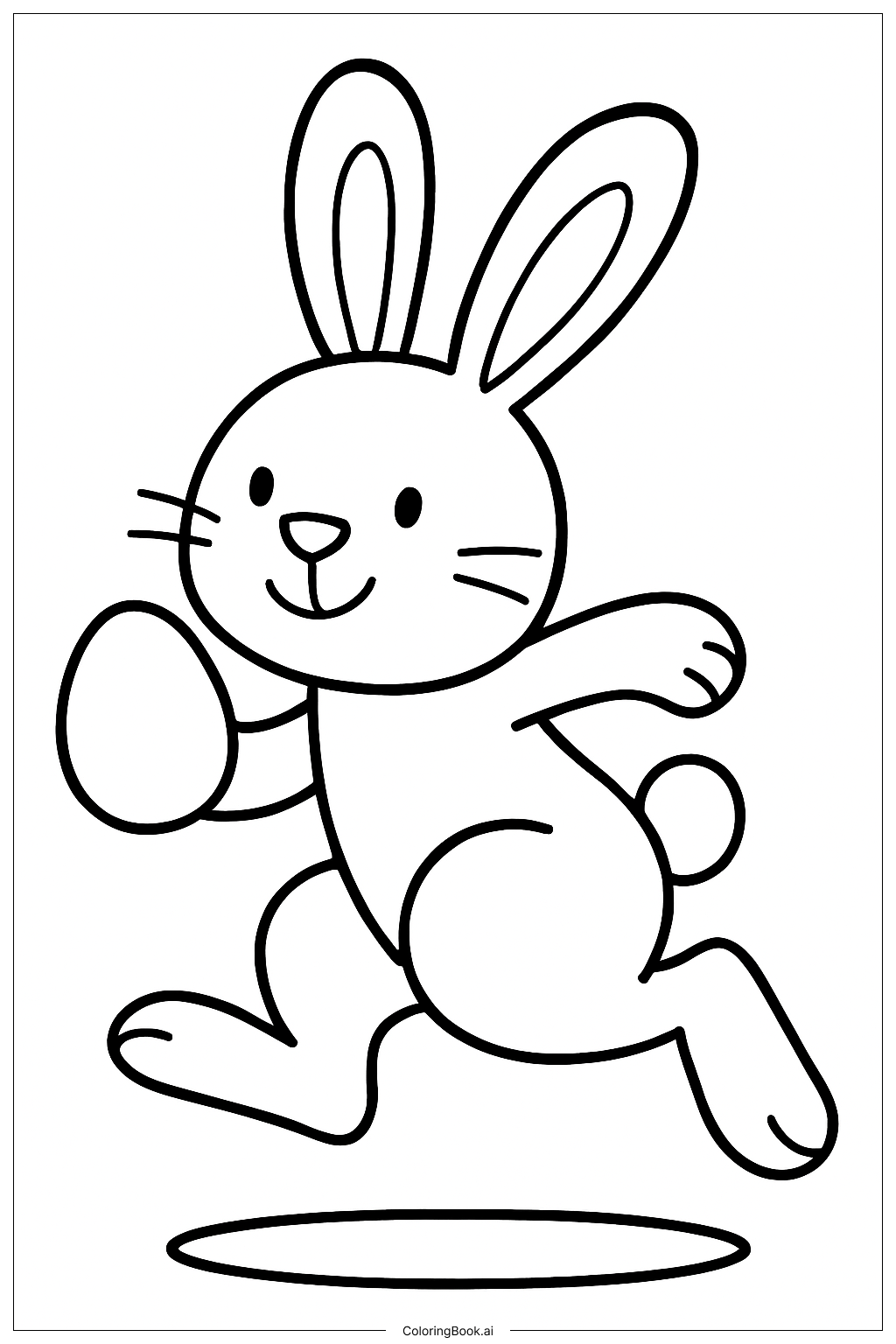 Hopping Easter Bunny Coloring Page