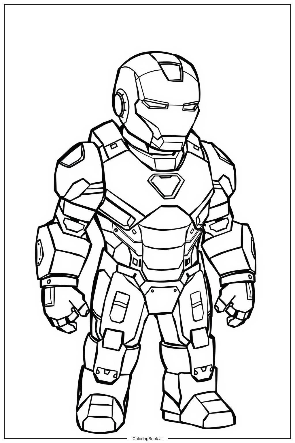  Página para colorear de Iron Man en su traje Mark 85 