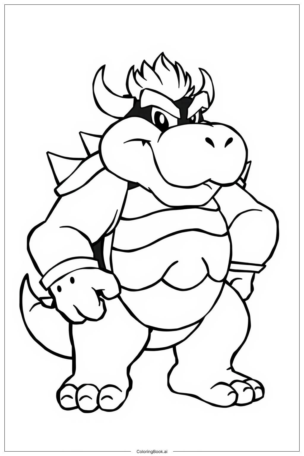  Página para colorir de Bowser Defendendo Seu Castelo 