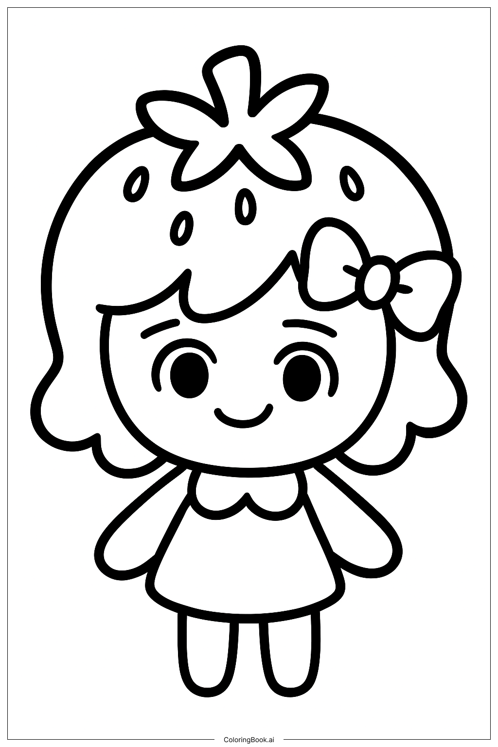  Niedlicher Erdbeer-Keks aus Cookie Run Kingdom Ausmalseite 