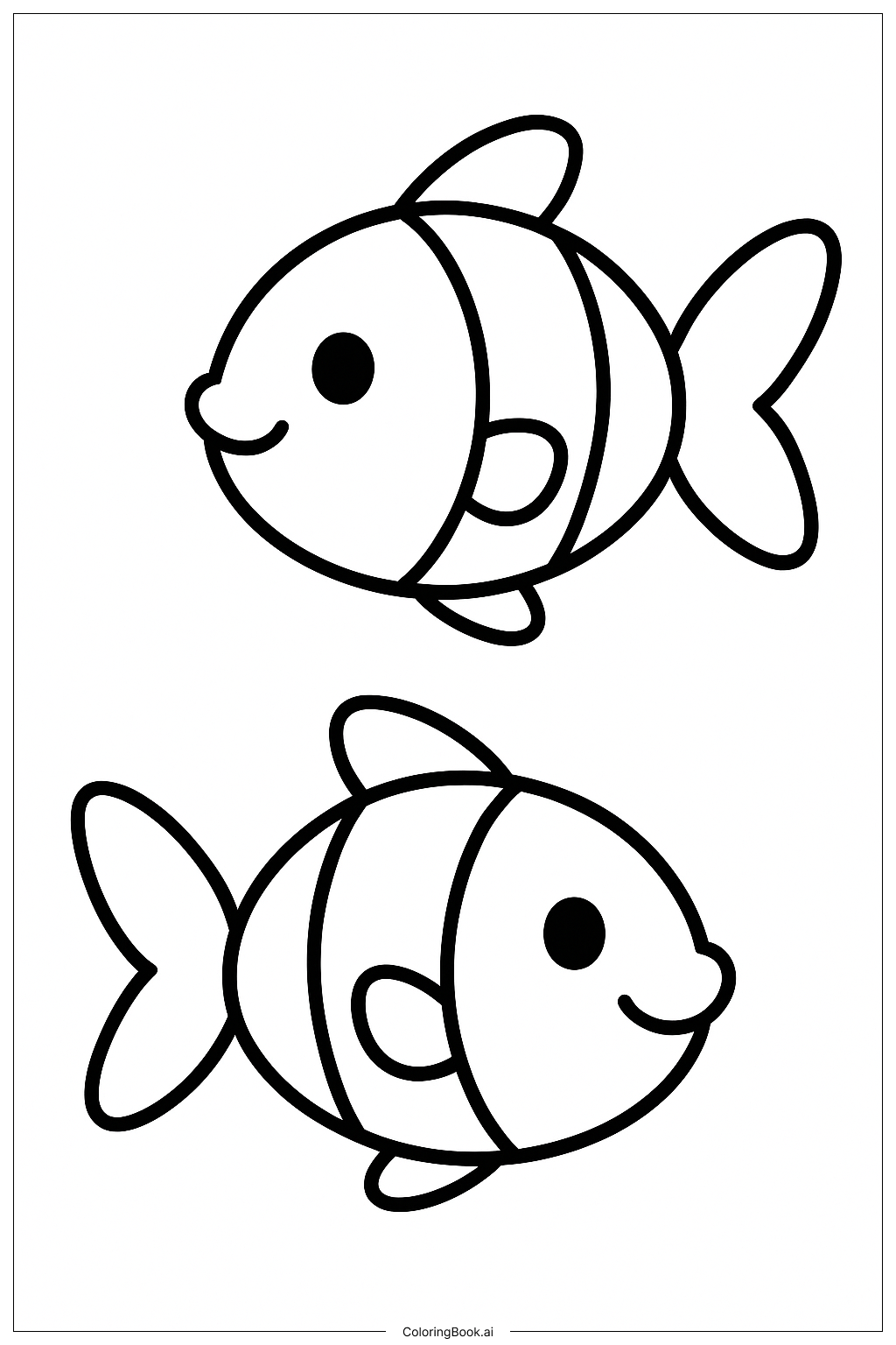  Two Fish Friends Under The Sea Coloring Page 