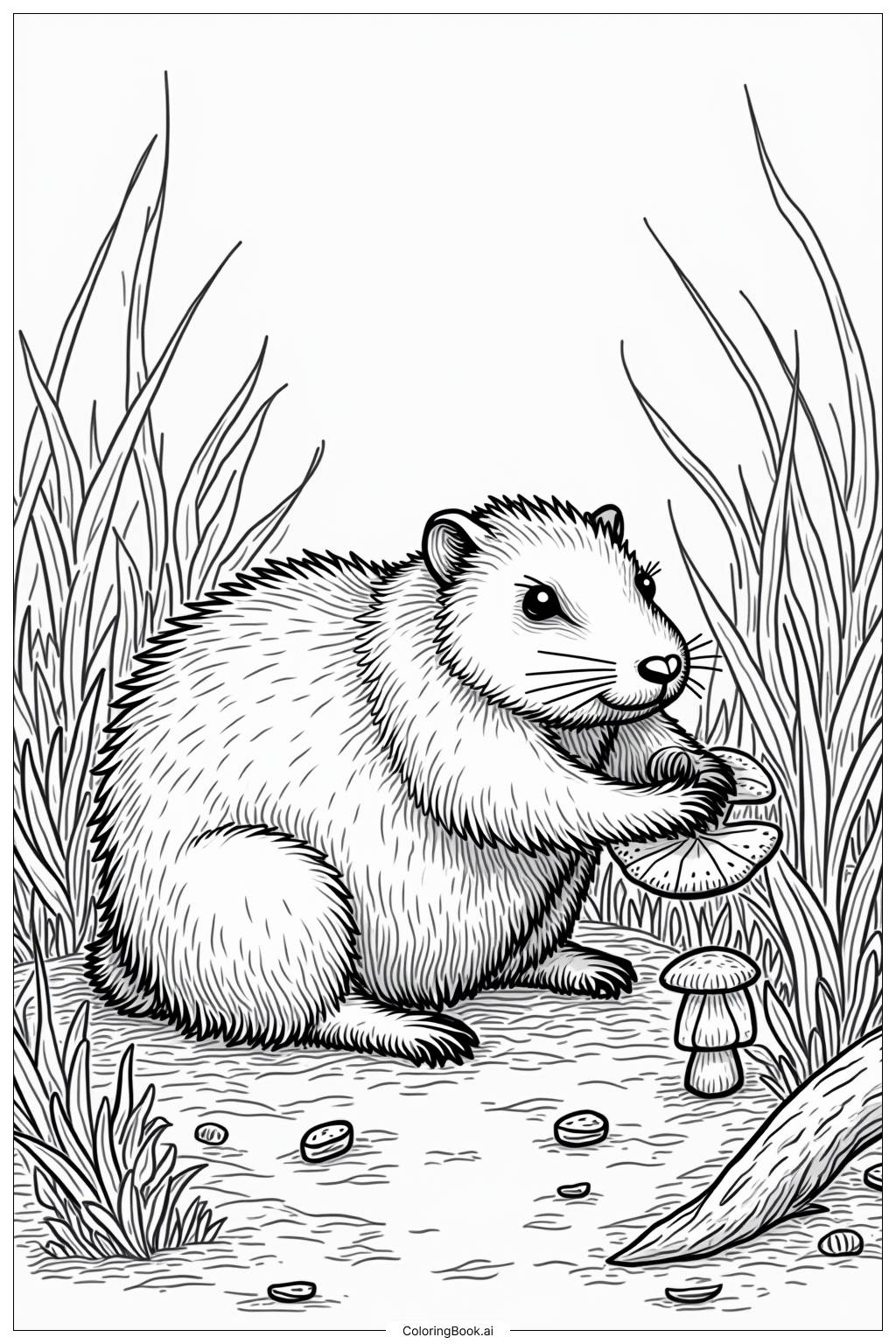  Ground Hog Looking for Food Coloring Page 