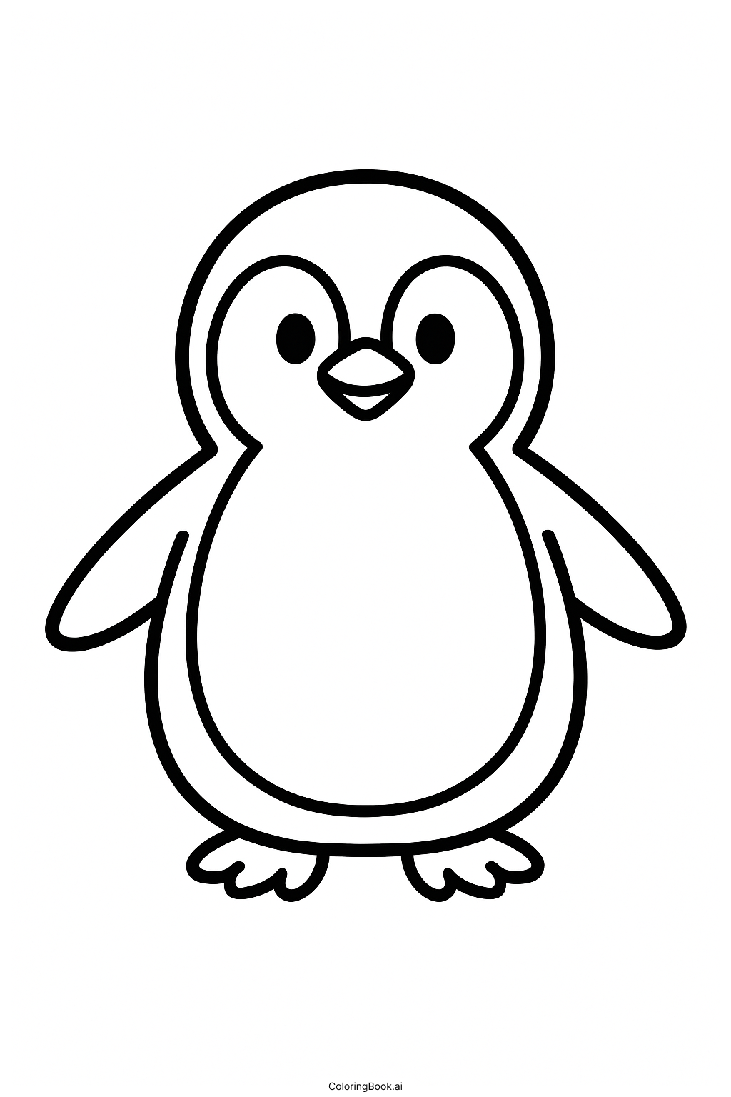  작은 눈 오는 날 펭귄 색칠공부 페이지 