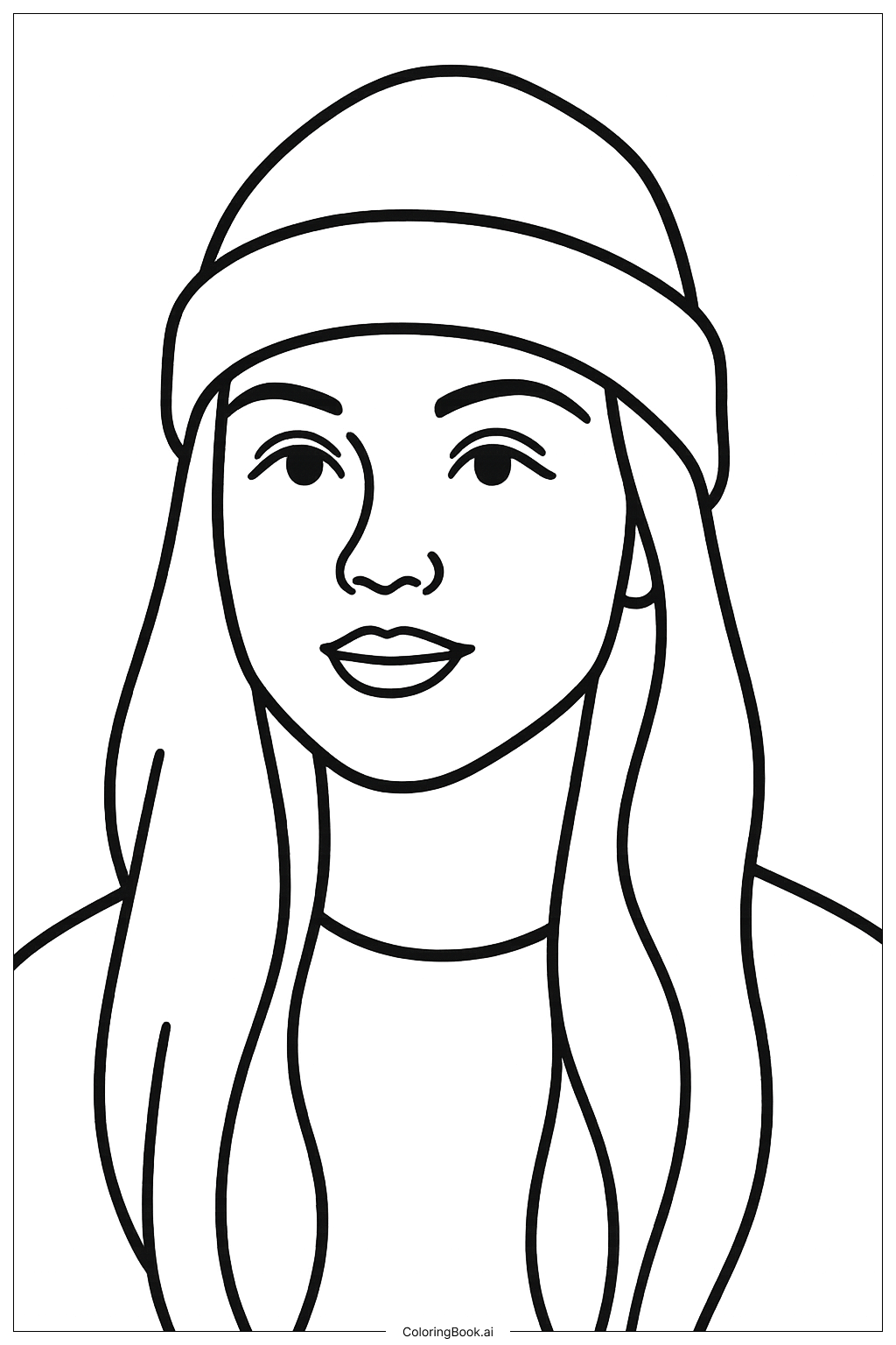  Olivia Rodrigo In A Beanie Hat Coloring Page 