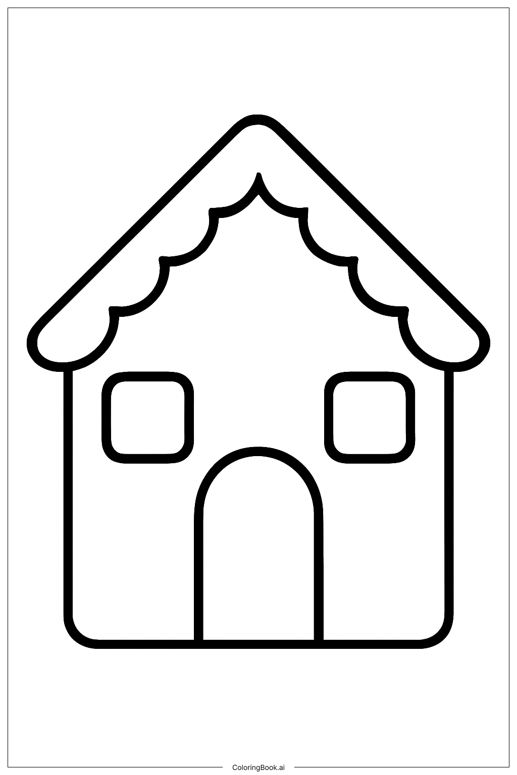  My First Gingerbread House Coloring Page 