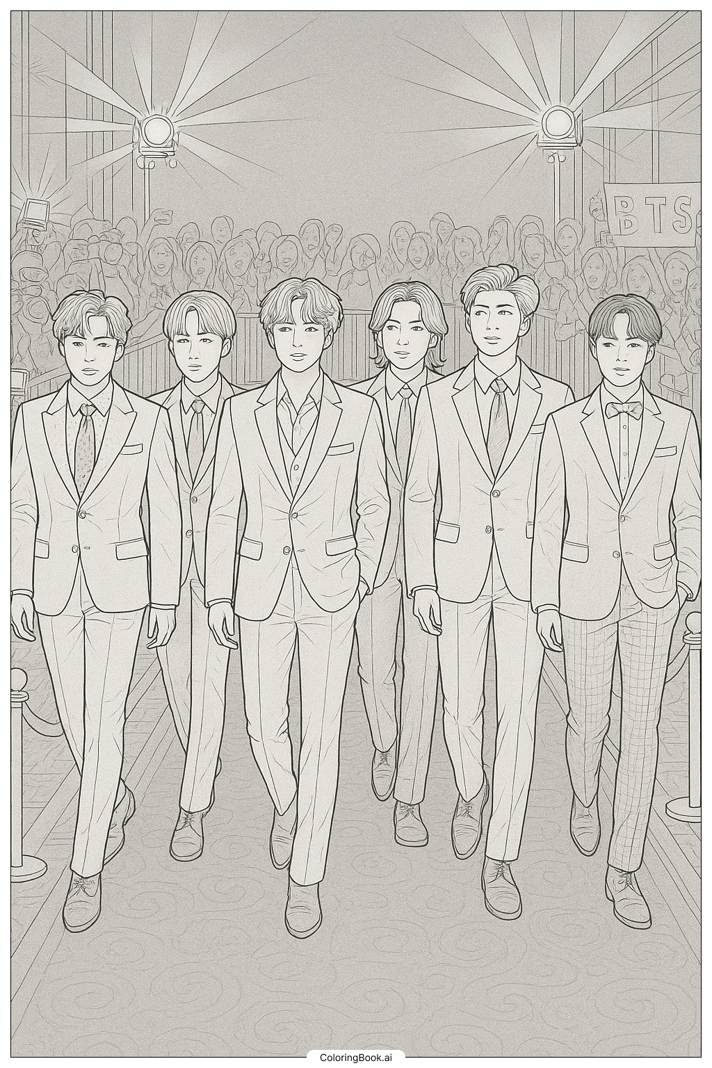  Page de coloriage BTS Marchant Sur Le Tapis Rouge 