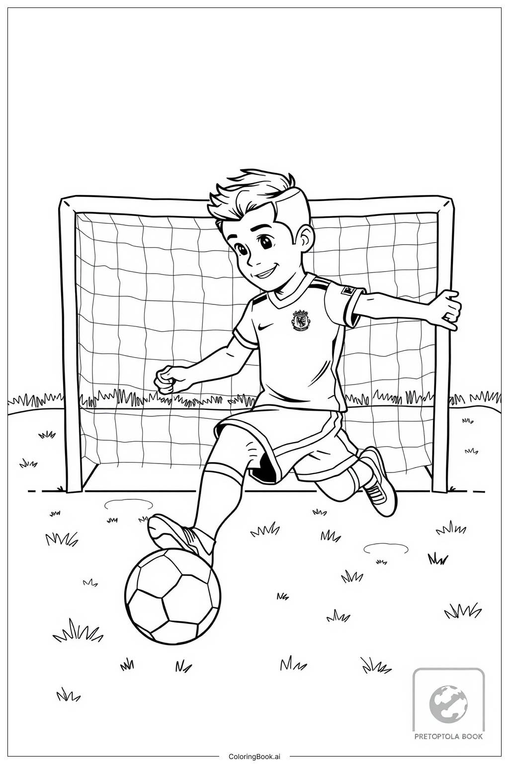  Ronaldo Scoring a Penalty in a Tense Match Coloring Page 