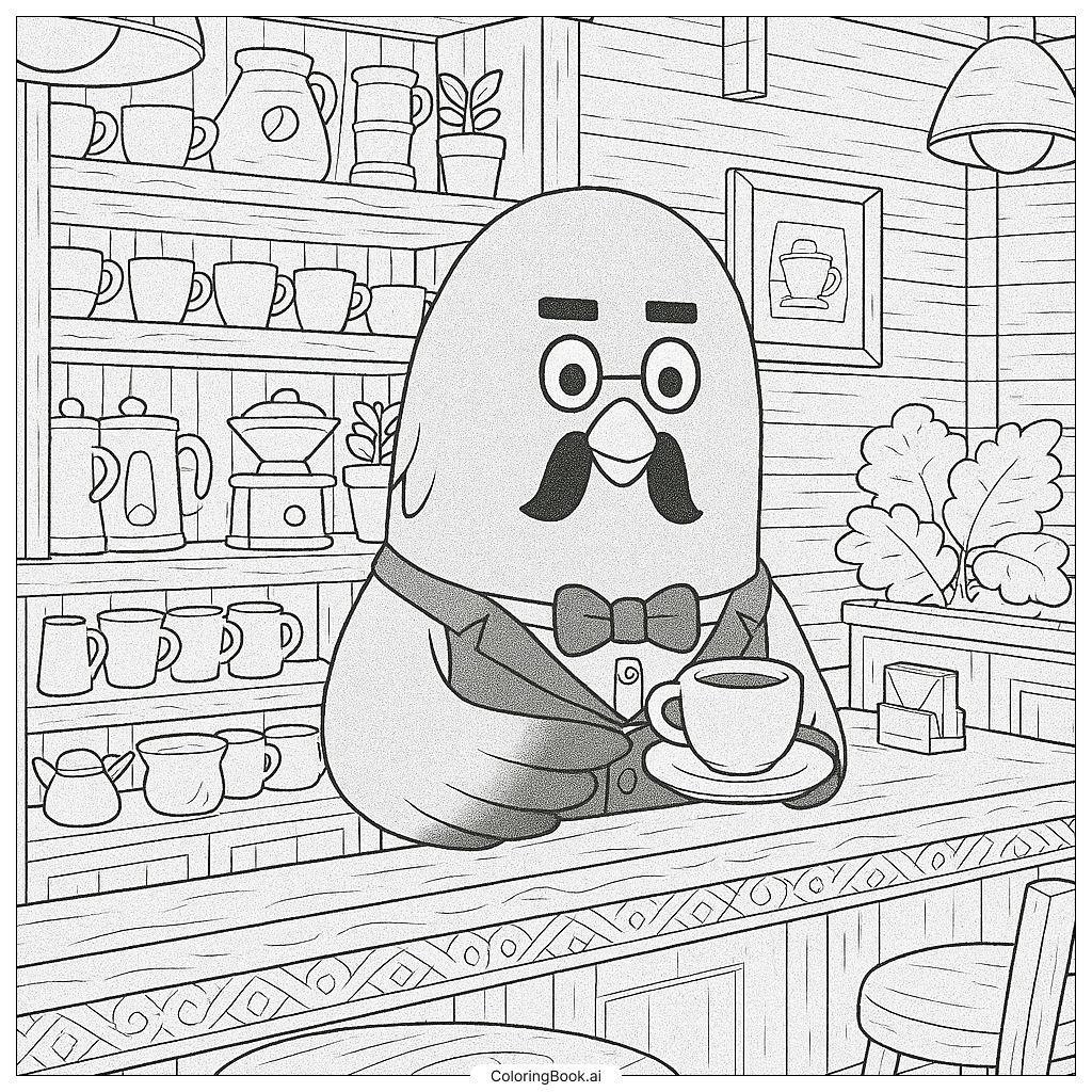 Brewster serviert Kaffee in The Roost