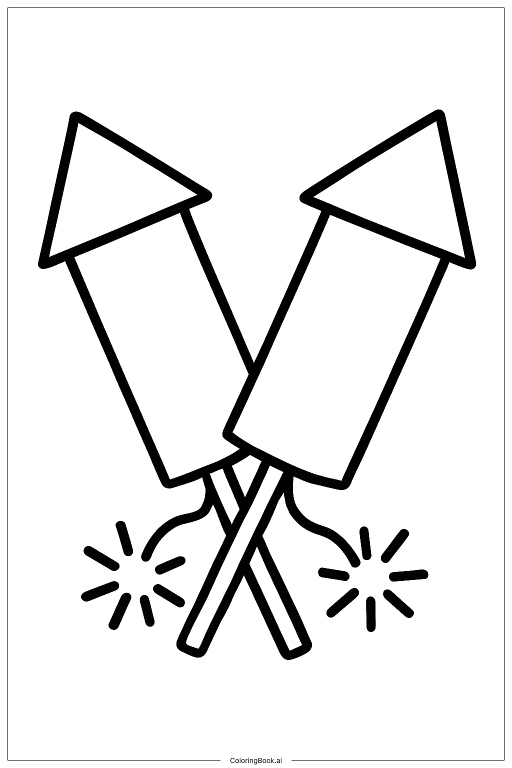 Two Fireworks Crossing Paths